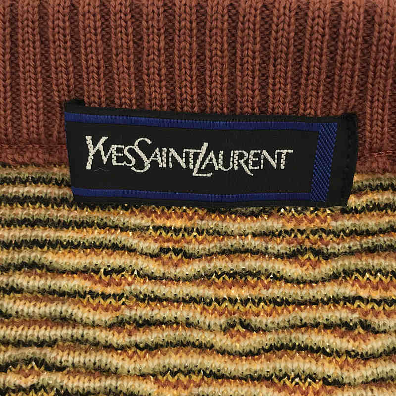 YVES SAINT LAURENT / イヴサンローラン OLD オールド 総柄 ビッグシルエット クルーネック セーター ニット