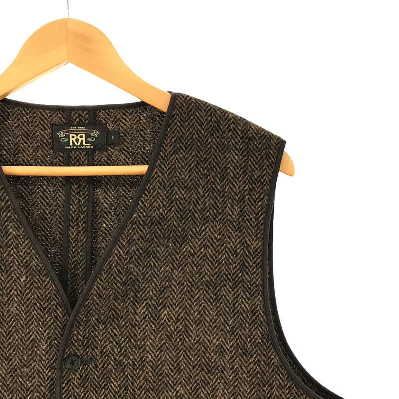 RRL / ダブルアールエル × HARRIS TWEED ハリスツイード WOOL VEST ヘリンボーン 針シンチ ツイード  ベスト