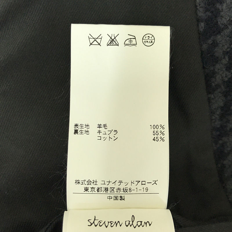 steven alan / スティーブンアラン MLTN CHESTER CT 千鳥柄 シングル ウール コート