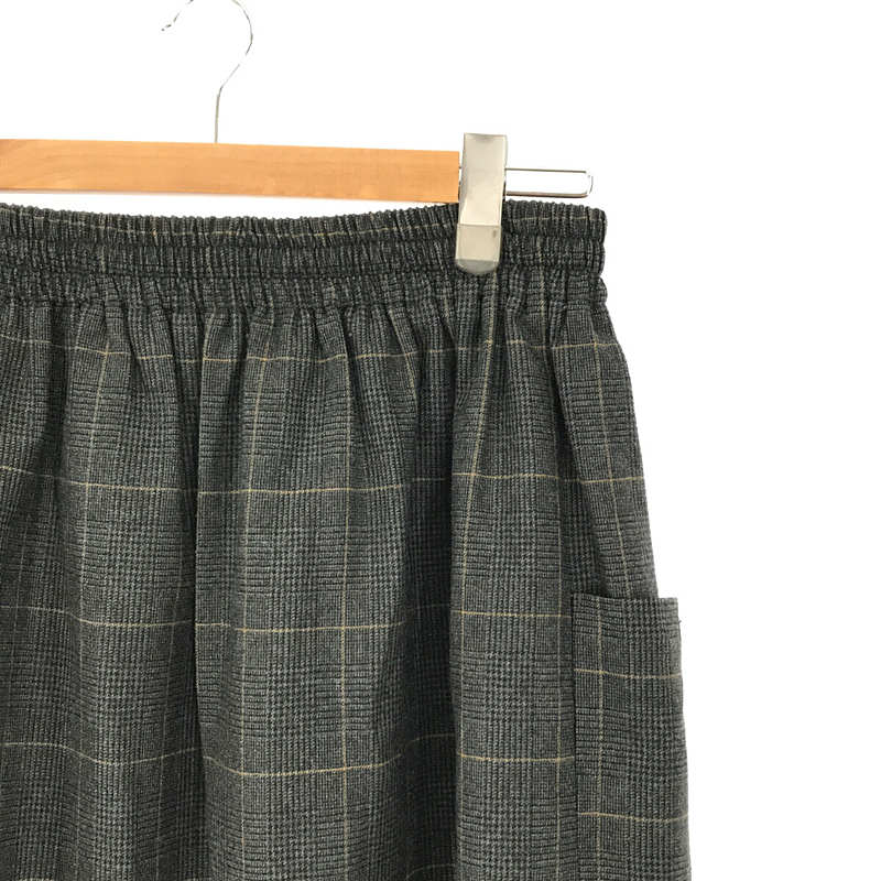 wool check gather skirt ウール チェック ゴム ギャザー スカートatelier naruse / アトリエナルセ