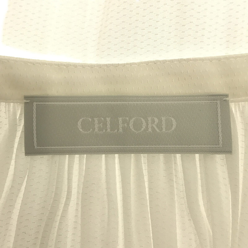 CELFORD / セルフォード Ｖネック 割線ギャザーブラウス