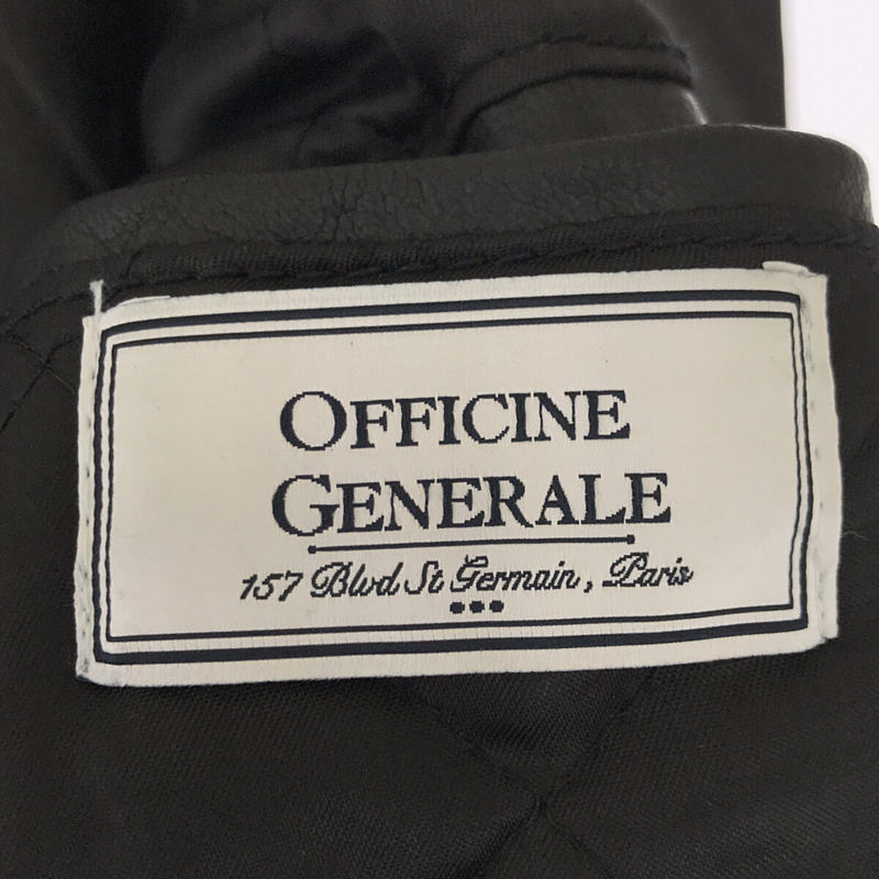 OFFICINE GENERALE / オフィシンジェネラル 牛革 フラップダブルポケット 裏地キルティング シングル レザー ジャケット