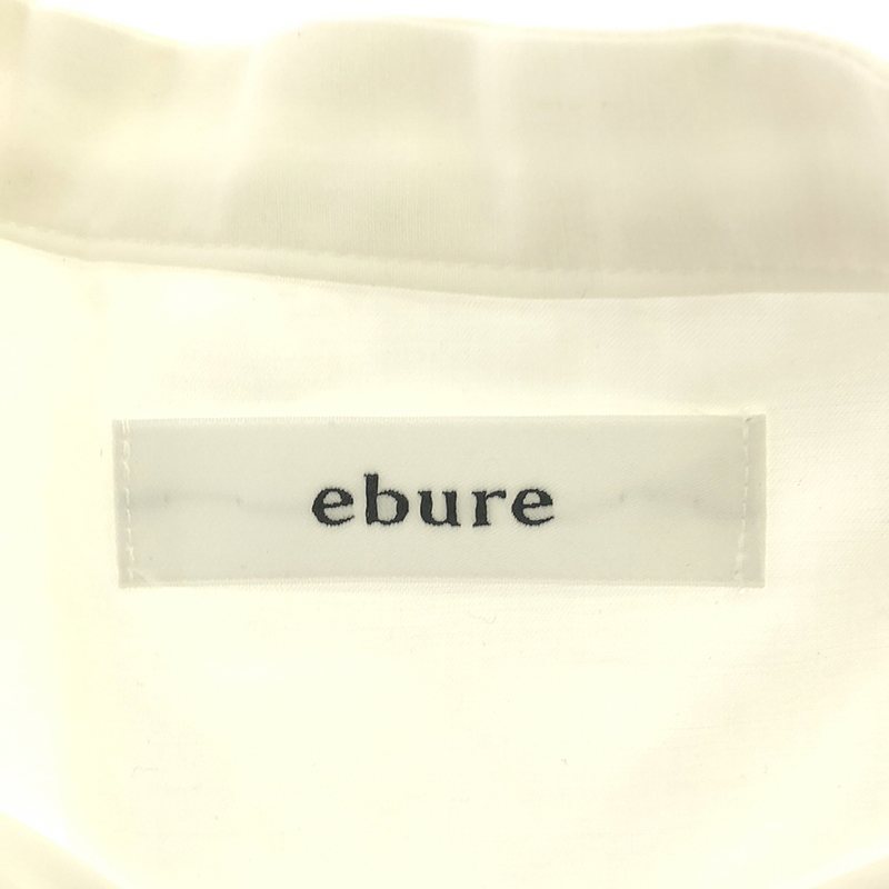 ebure / エブール コットン フライフロント バンドカラー ノースリーブシャツ