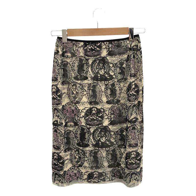 VIVIENNE TAM / ヴィヴィアンタム buddha kuan yin mesh top skirt パワーネット 仏陀 観音 不動明王 プリント スカート