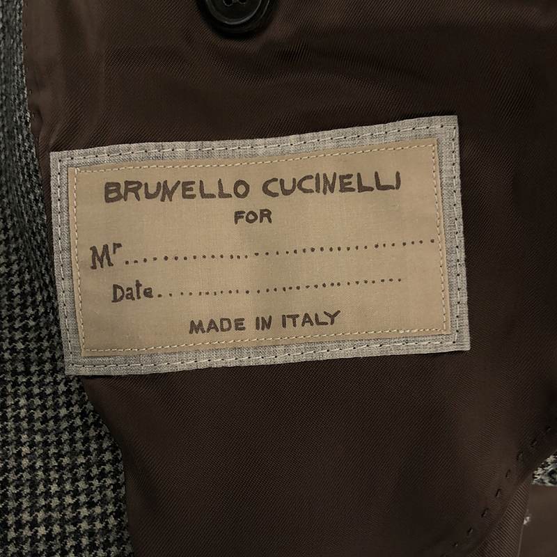 BRUNELLO CUCINELLI / ブルネロクチネリ ウール 千鳥格子 メタルボタン 3B テーラードジャケット スーツ