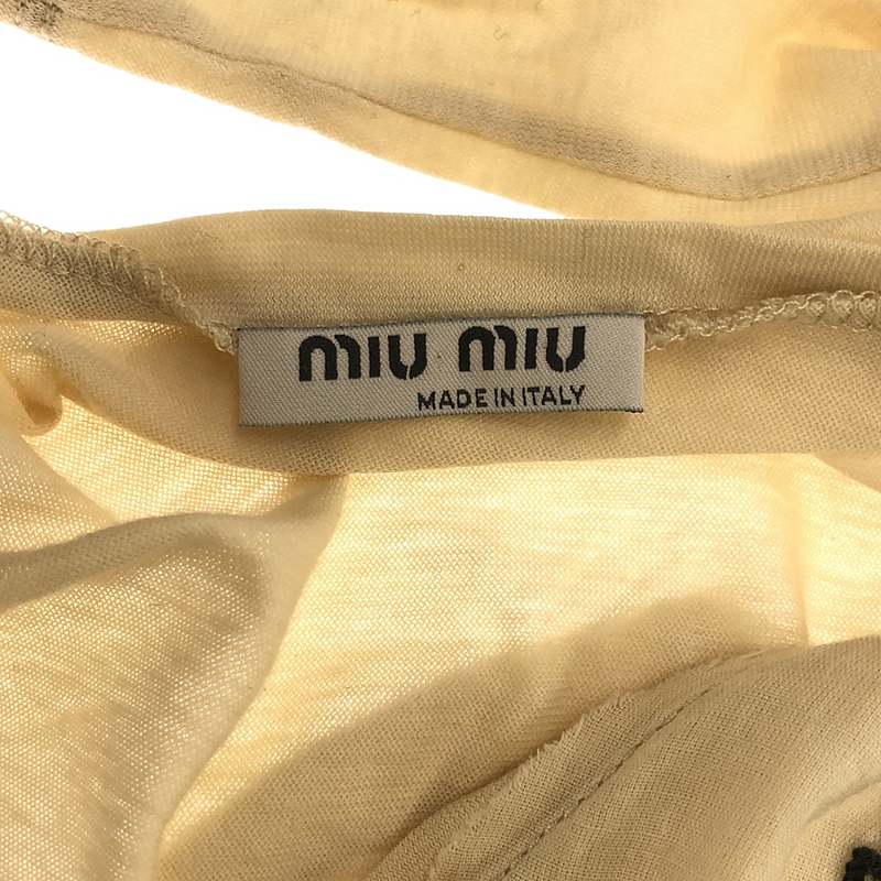 miu miu / ミュウミュウ 刺しゅう Vネック ロングスリーブTシャツ カットソー