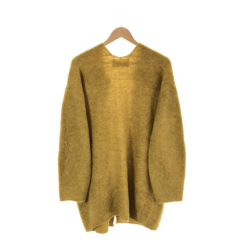 unfil / アンフィル stretch superkid mohair cardigan / ウール モヘヤ ボタンレス ニット カーディガン