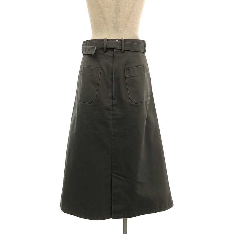 foufou / フーフー cotton straight skirt ベルト付き コットンストレートスカート