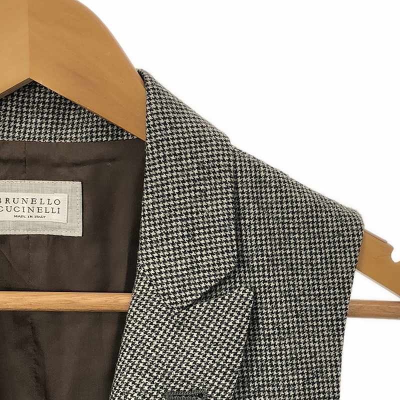 BRUNELLO CUCINELLI / ブルネロクチネリ ウール 千鳥格子 ジレ ベスト スーツ / 総裏地