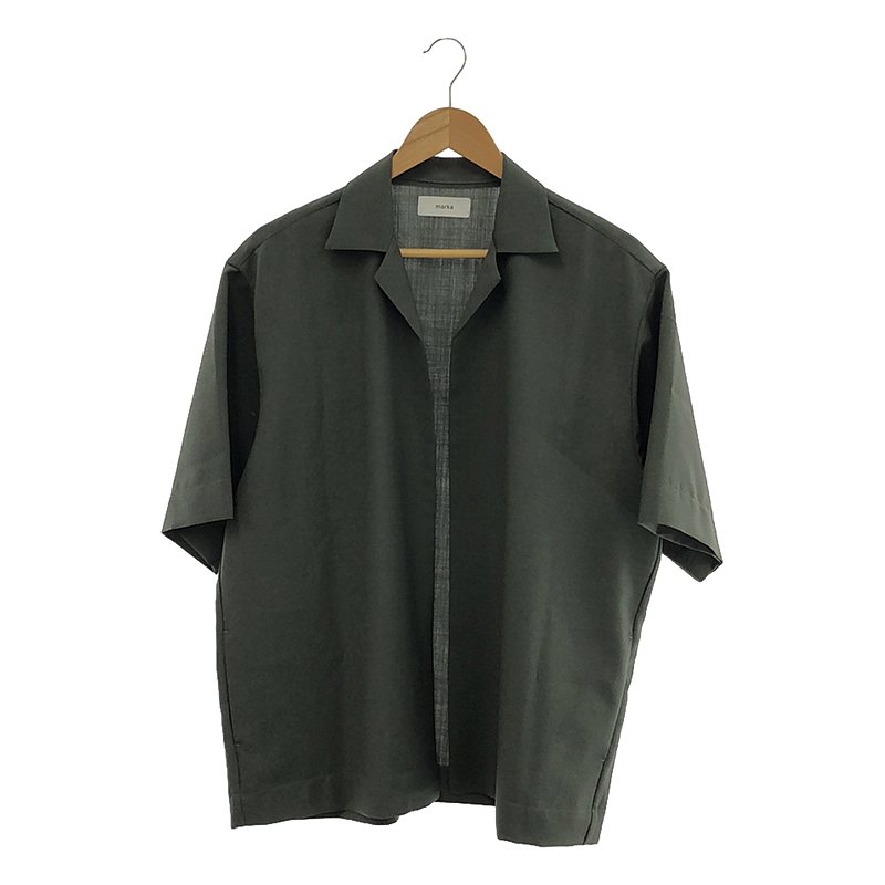 BUTTONLESS SHIRT WOOL MOHAIR TROPICAL ウール モヘア トロピカル ボタンレス 半袖シャツ