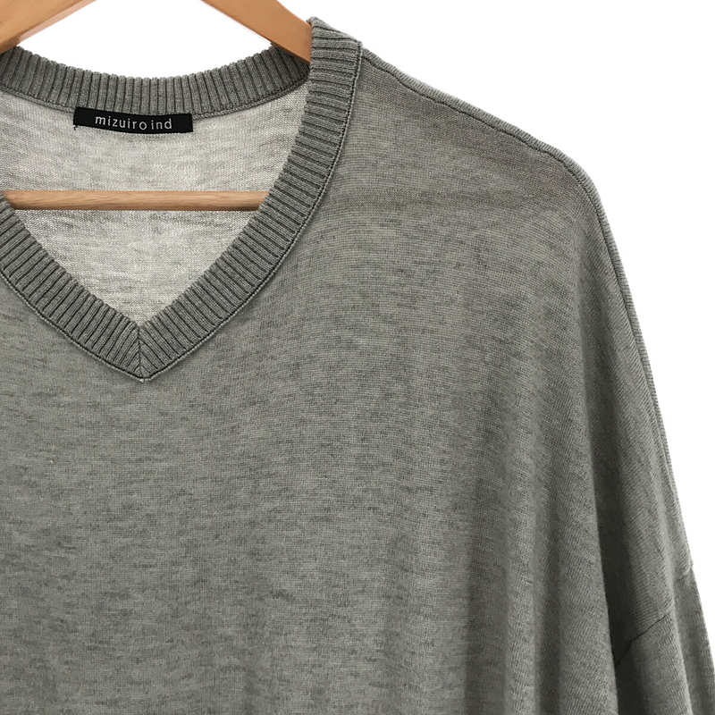 その他 ウール混 Vネック コクーン シルエット ニット ワンピース