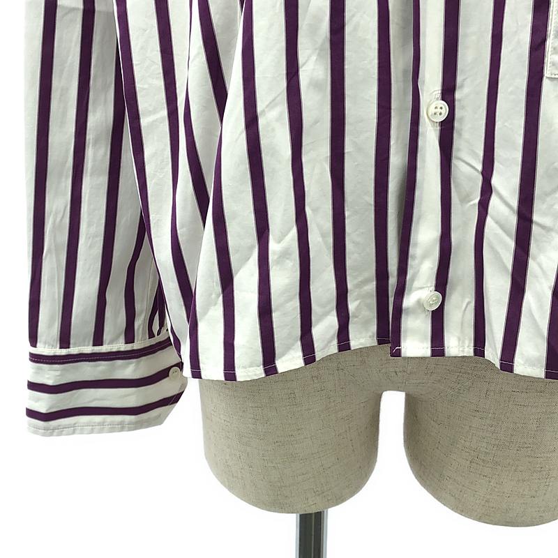 Plan C / プランシー フリルカラー ストライプ ブラウス