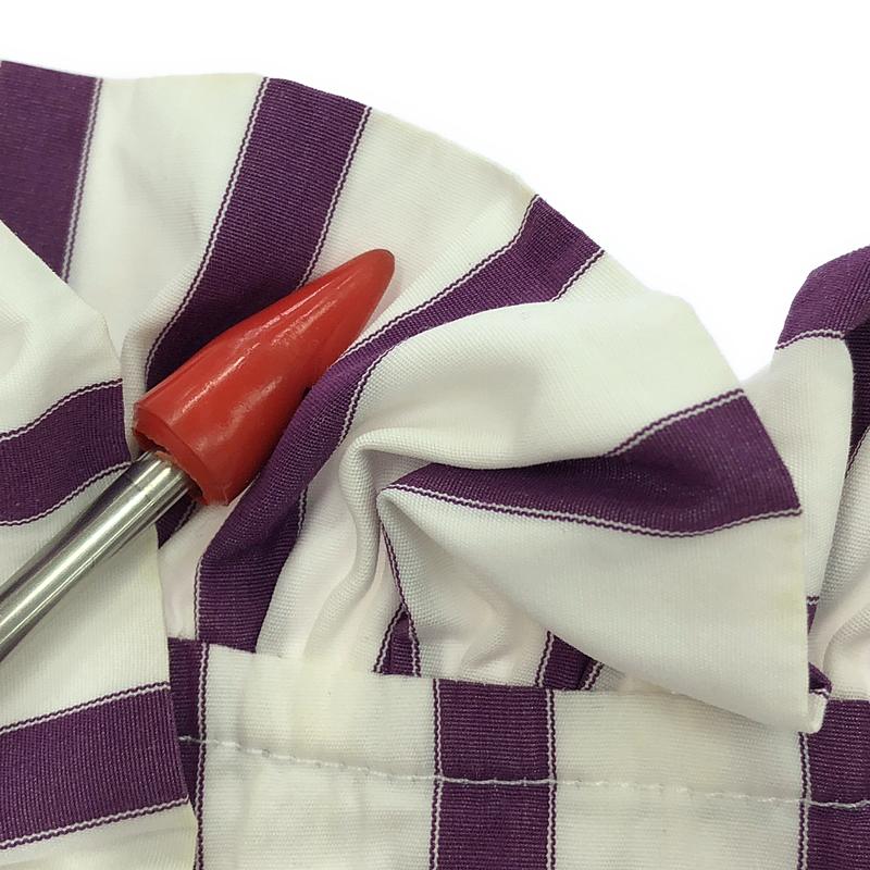 Plan C / プランシー フリルカラー ストライプ ブラウス