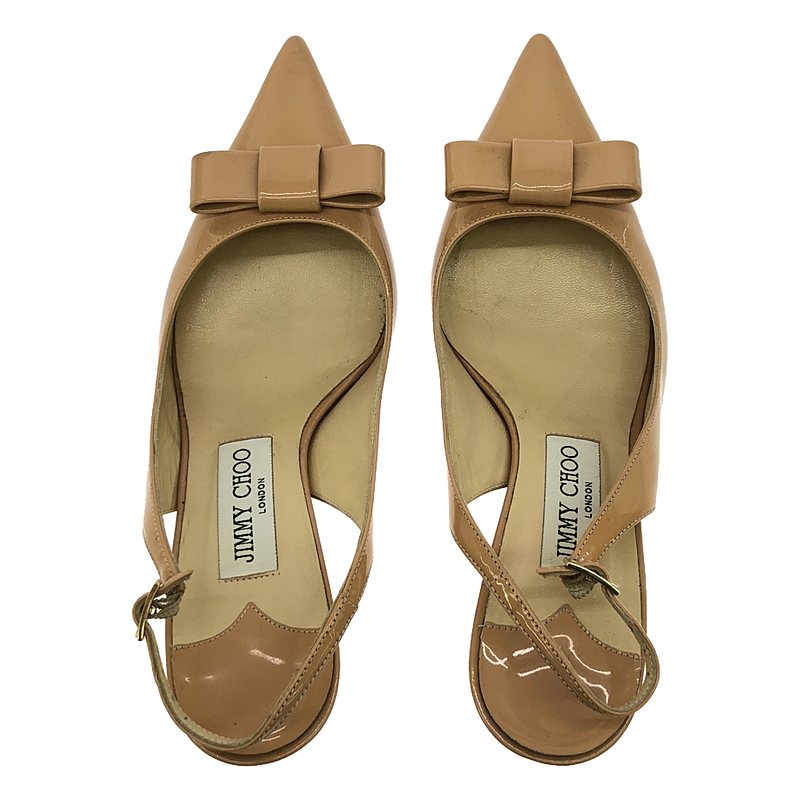JIMMY CHOO / ジミーチュウ エナメル リボン ヒール パンプス