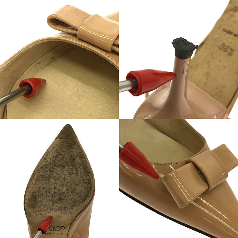 JIMMY CHOO / ジミーチュウ エナメル リボン ヒール パンプス