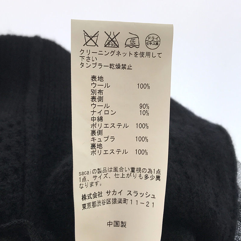 sacai luck / サカイラック ウールニット ドッキング ニットワンピース