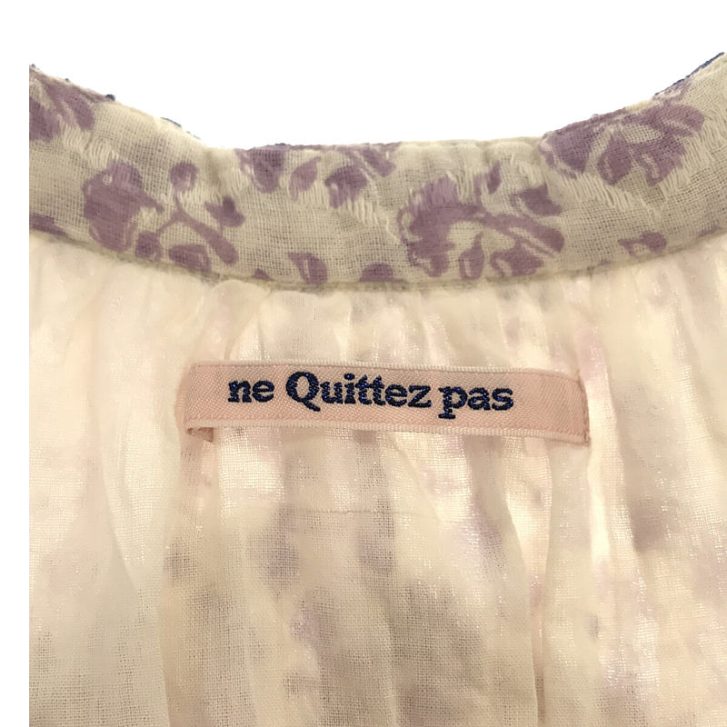 ne Quittez pas / ヌキテパ Cotton Jacquard Combi Print Embroidery Dress ジャガード プリント 刺繍 ワンピース