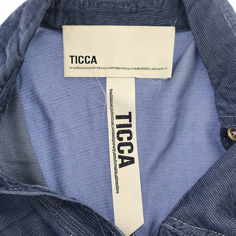 TICCA / ティッカ CORDUROY SHIRT COAT コーデュロイ シャツ コート