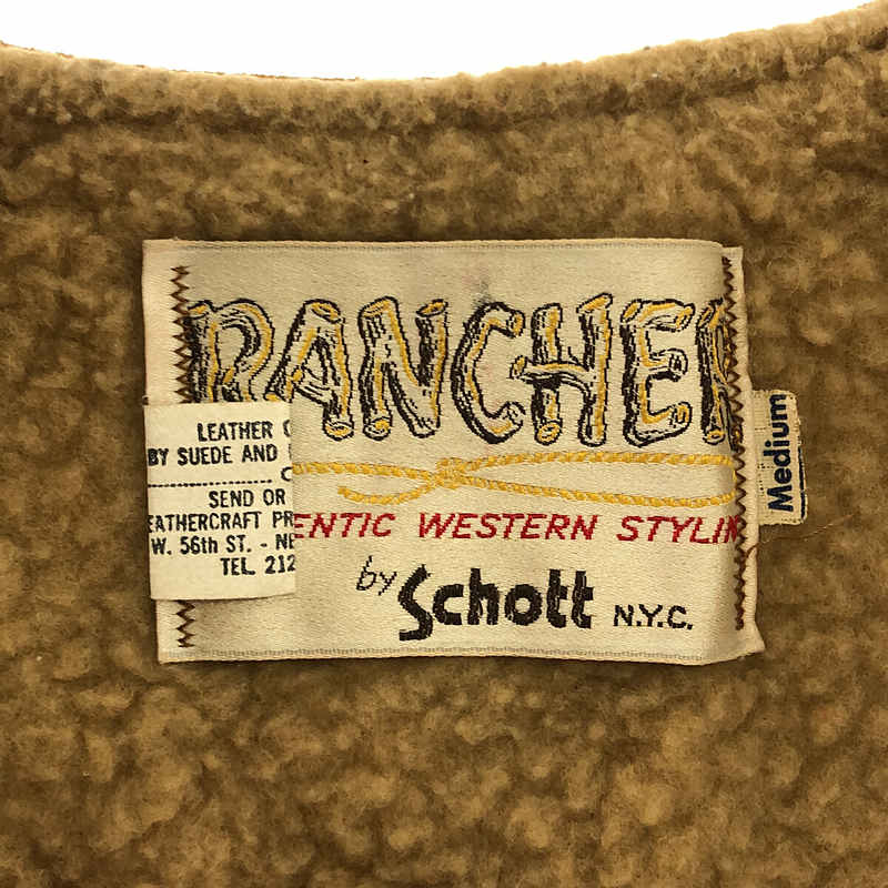VINTAGE / ヴィンテージ古着 1980s〜 RANCHER by Schott スエードレザー ボア ベスト