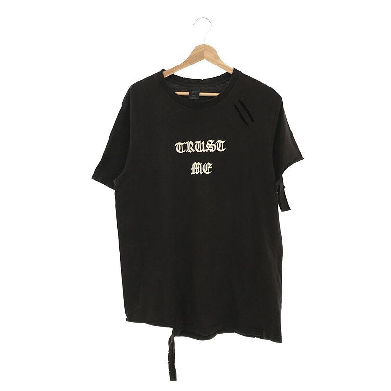 SAW GIVE期 TRUST ME 反戦メッセージ ダメージ加工 プリントTシャツ