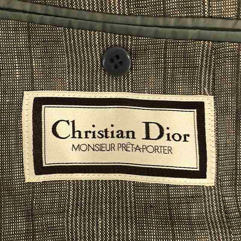 Christian Dior Monsieur / クリスチャンディオールムッシュ リネン グレンチェック 2B テーラードジャケット