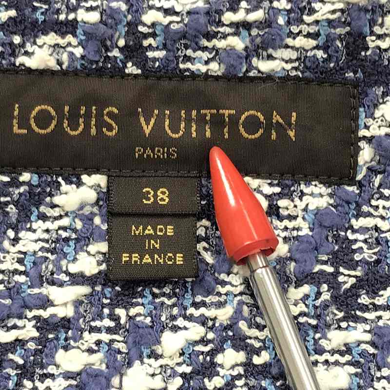 Louis Vuitton / ルイヴィトン モノグラム柄 ツイード ノーカラージャケット