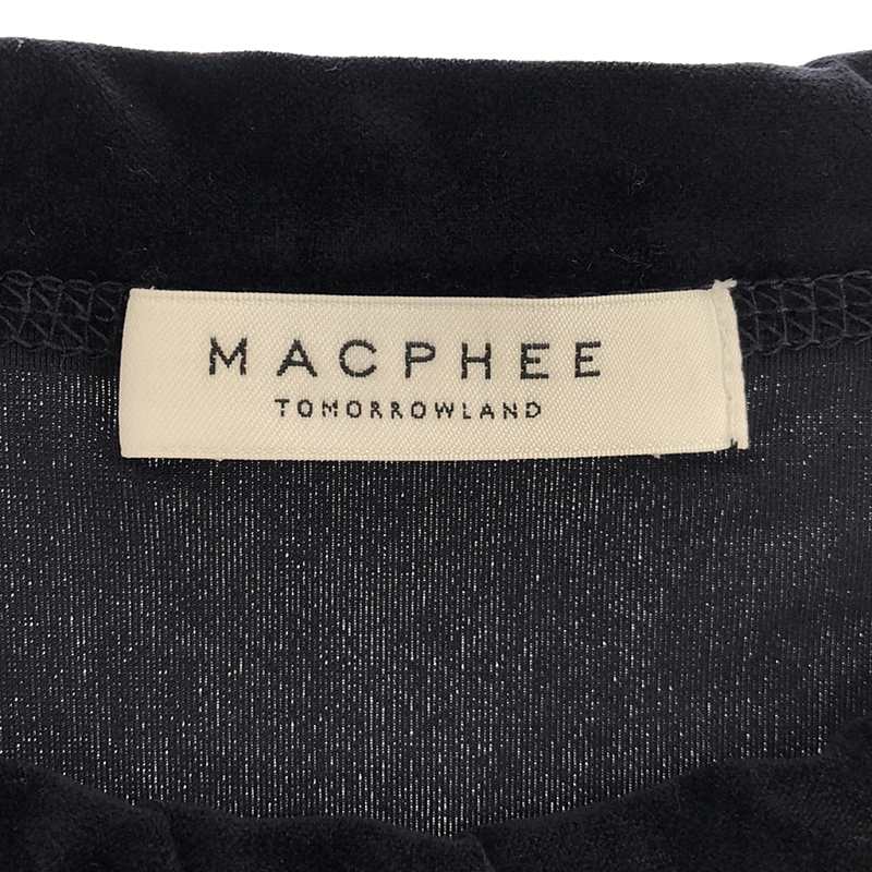 Tomorrowland MACPHEE / トゥモローランドマカフィー トリアセテートポリエステルベロア ハーフスリーブプルオーバー Tシャツ