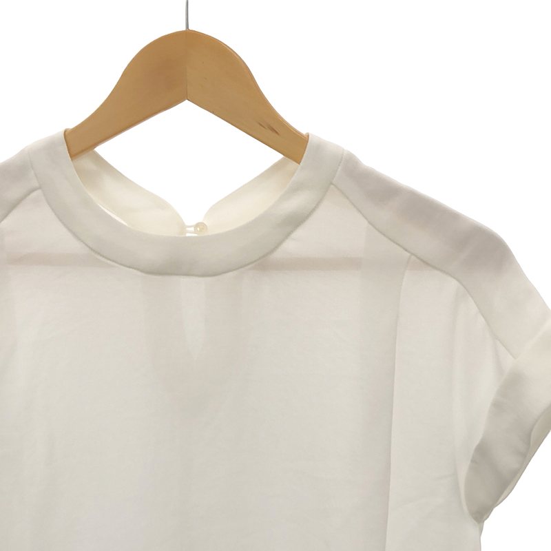 その他 ポリエステル タック ロールアップスリーブ プルオーバー 半袖ブラウス