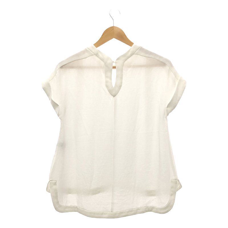 その他 ポリエステル タック ロールアップスリーブ プルオーバー 半袖ブラウス