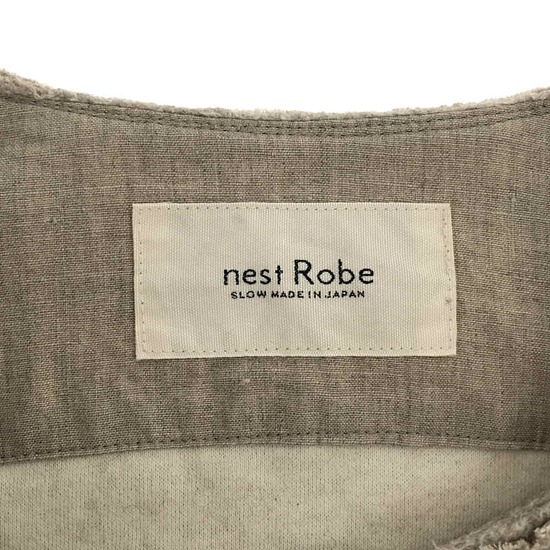 nest robe / ネストローブ コットンヤクナッピング ノーカラー ジャケット