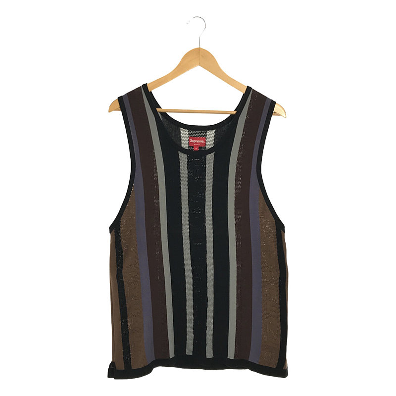 knit stripe tank top / ニット ストライプ タンクトップ