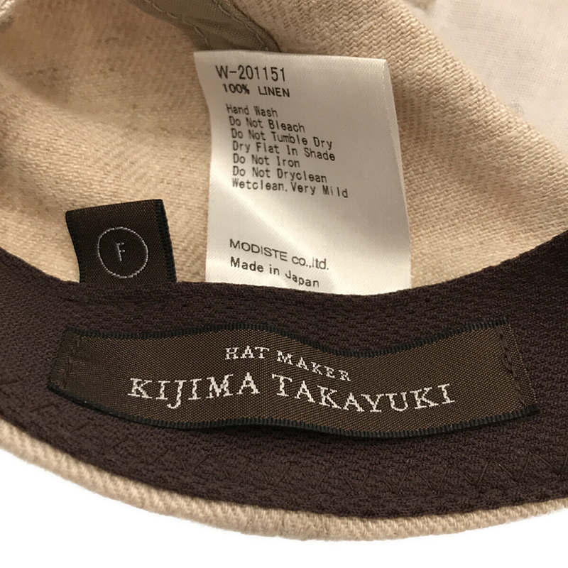 KIJIMA TAKAYUKI / キジマタカユキ リネン キャップ 帽子