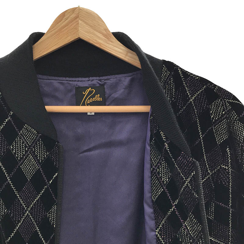 Needles / ニードルス B.B. JACKET - ARGYLE EMB. VELVET ベルベット アーガイル エンブレム ジャケット