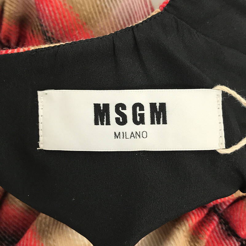 MSGM / エムエスジーエム チェック フリル ノースリーブワンピース