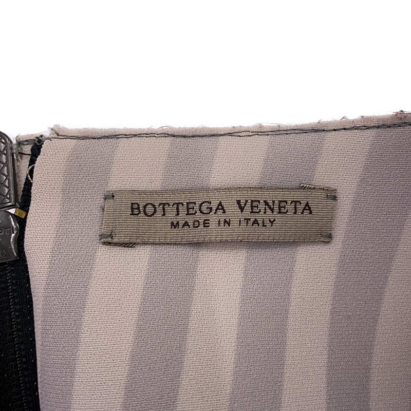 BOTTEGA VENETA / ボッテガヴェネタ トリアセテート カットオフ バックジップ パッチ スカート / シルク総裏地