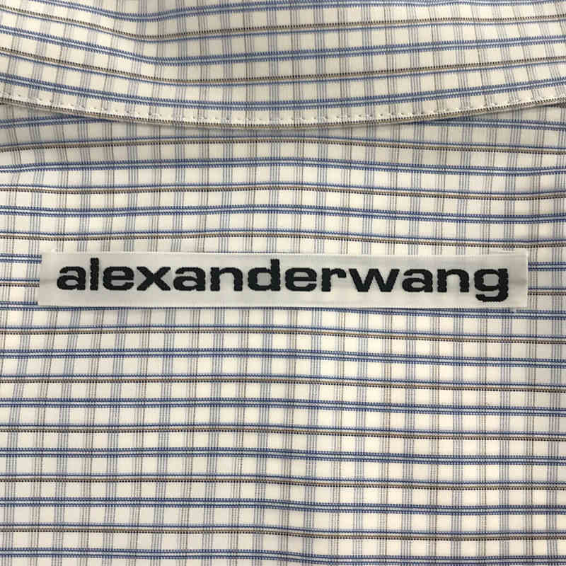 ALEXANDER WANG / アレキサンダーワン PULLED SHIRT DRESS WITH CUMMERBUND カマーバンド チェック シャツドレス ワンピース