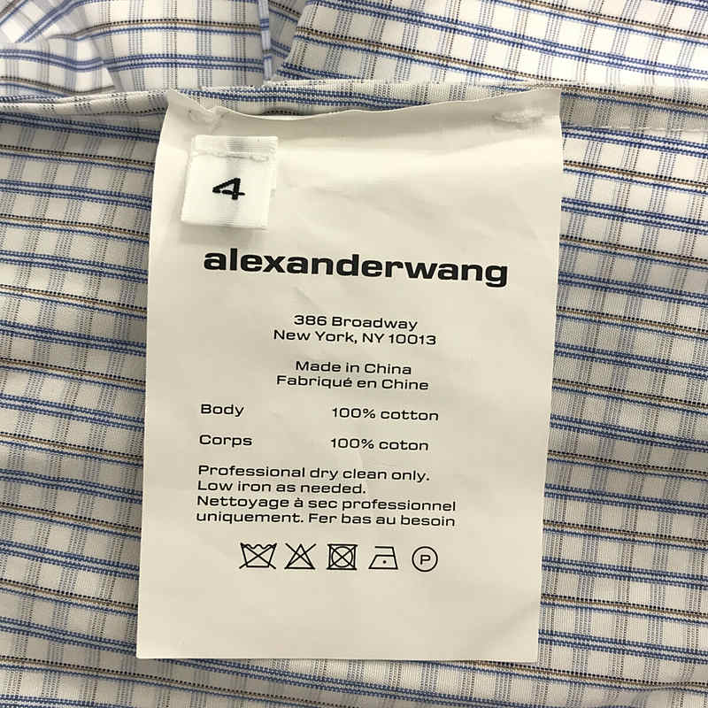 ALEXANDER WANG / アレキサンダーワン PULLED SHIRT DRESS WITH CUMMERBUND カマーバンド チェック シャツドレス ワンピース