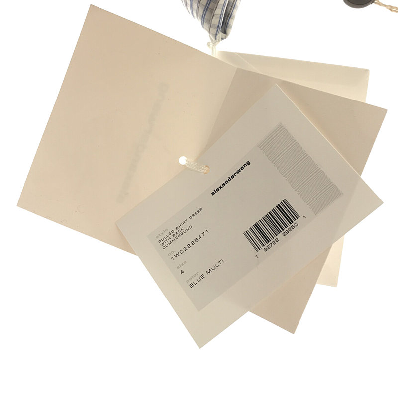 ALEXANDER WANG / アレキサンダーワン PULLED SHIRT DRESS WITH CUMMERBUND カマーバンド チェック シャツドレス ワンピース