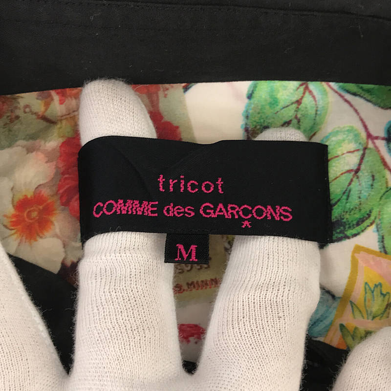 tricot COMME des GARCONS / トリココムデギャルソン リボンタイ 総柄 コットンシャツ ブラウス