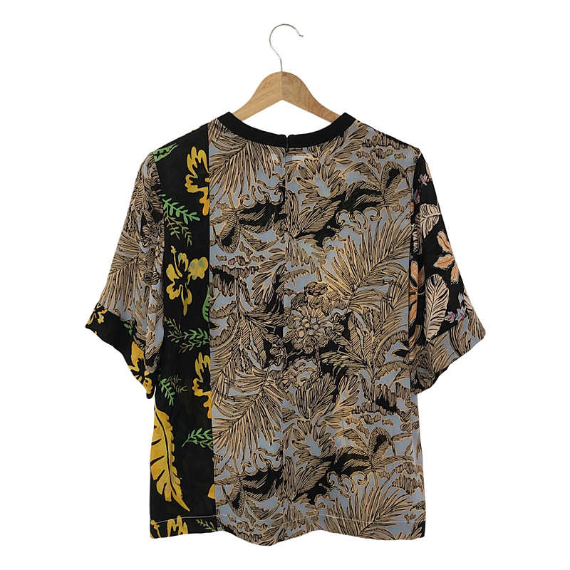 3.1 Phillip Lim / スリーワンフィリップリム 総柄 フラワー ビッグポケット リブネック ブラウス