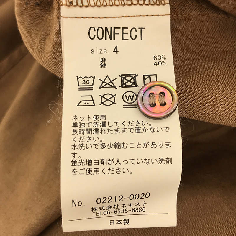 CONFECT / コンフェクト リネン コットン プルオーバー 半袖シャツ