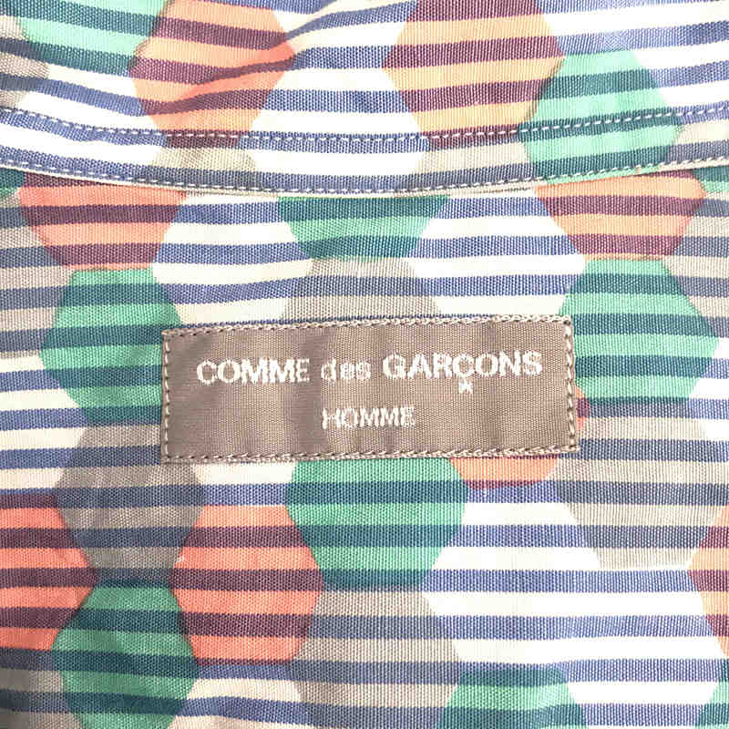 COMME des GARCONS HOMME / コムデギャルソンオム 総柄 ストライプ コットン オープンカラーシャツ