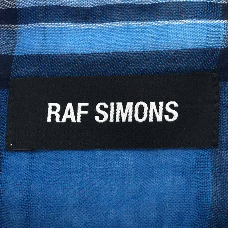 RAF SIMONS / ラフシモンズ R刺繍 コットンチェック 半袖シャツ
