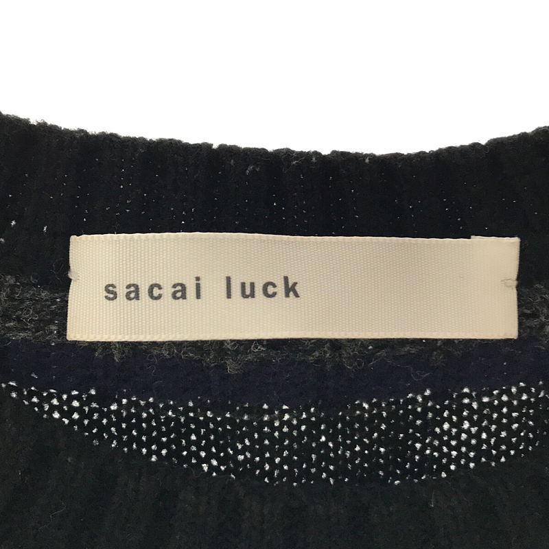 sacai luck / サカイラック 裾コード ジャガードニット