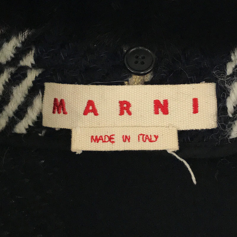 MARNI / マルニ ビジュー装飾ミンク ツイードコート