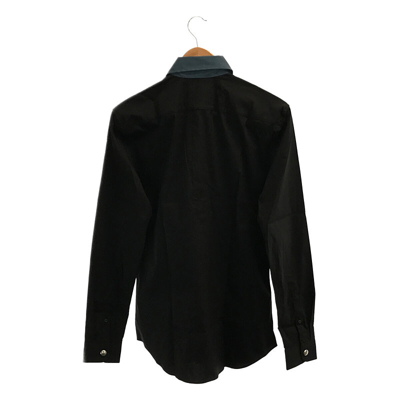 PRADA / プラダ コットンナイロン ストレッチ スナップボタン バイカラー ドレスシャツ