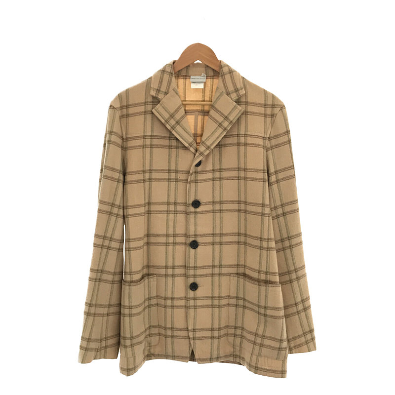 1990s ヴィンテージ ライカ期 ウールチェック 4B ジャケットDRIES VAN NOTEN / ドリスヴァンノッテン