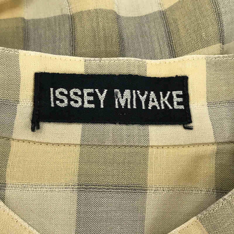 ISSEY MIYAKE MEN / イッセイミヤケメン 1980s ヴィンテージ オンリミット マオカラー チェック半袖シャツ