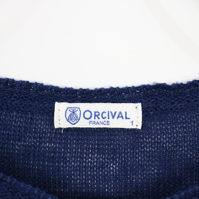 ORCIVAL / オーチバル ボートネックボーダー長袖カットソー blue