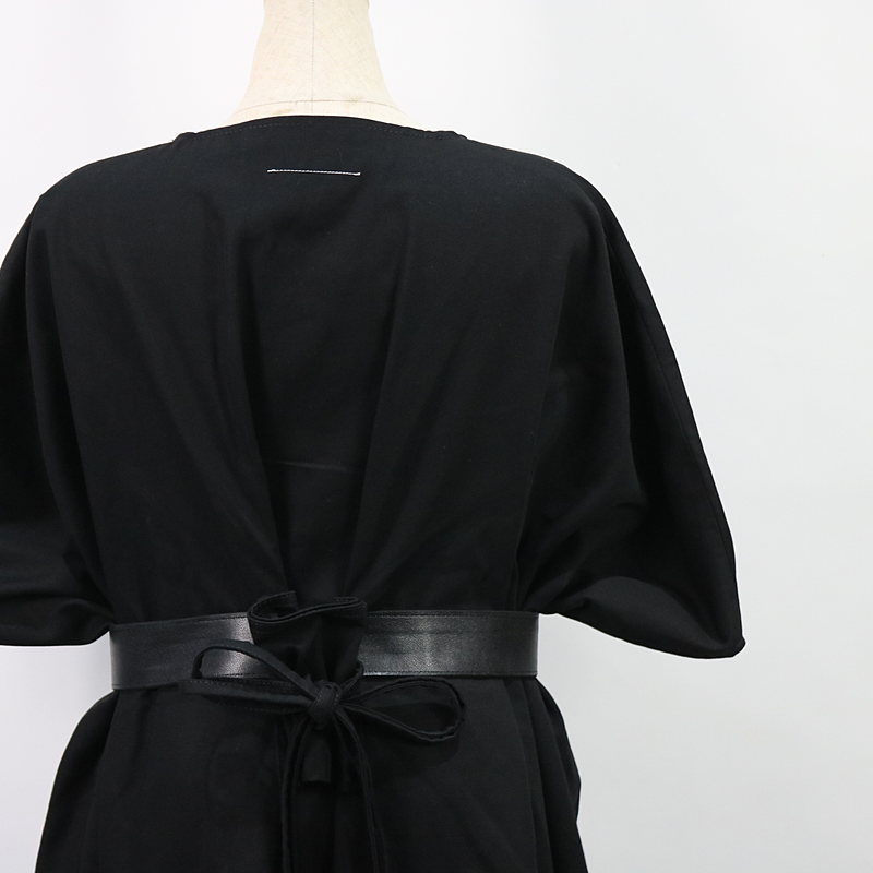 MM6 Maison Margiela / エムエムシックス メゾンマルジェラ Belted gabardine dress コットン ビッグシルエット バックリボンデザイン ワンピース